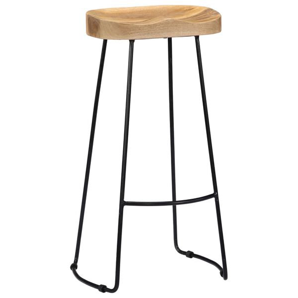 vidaXL Tabourets de bar Gavin lot de 2 bois de manguier massif