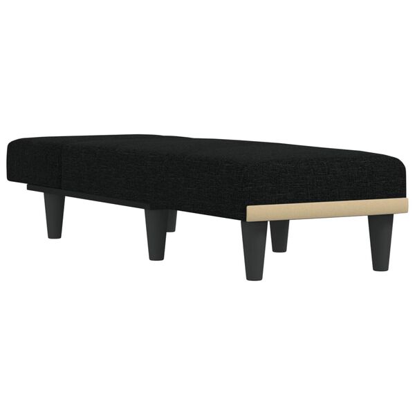 vidaXL Chaise longue noir tissu