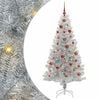 vidaXL Sapin de No&euml;l avec 150 LED avec support Argent 150 cm PET