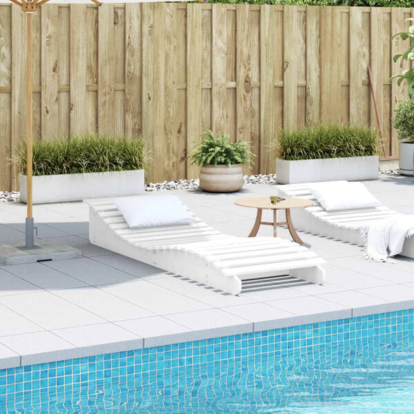 vidaXL Chaise longue blanc 205x60x31,5 cm bois massif de pin