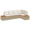 vidaXL Ensemble de canap&eacute; de jardin 5 pc Beige Poly rotin