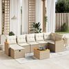 vidaXL Salon de jardin avec coussins 7 pcs beige r&eacute;sine tress&eacute;e