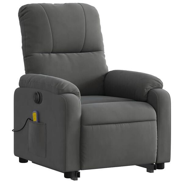 vidaXL Fauteuil inclinable de massage &eacute;lectrique gris fonc&eacute;