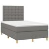 vidaXL Sommier &agrave; lattes de lit avec matelas gris fonc&eacute; 120x190cm tissu