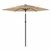 vidaXL Parasol de jardin avec LED et m&acirc;t en acier marron 268x268x226cm