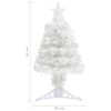 vidaXL Arbre de No&euml;l artificiel pr&eacute;-&eacute;clair&eacute; blanc 64 cm fibre optique