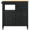 vidaXL Chariot de cuisine Uni Noir