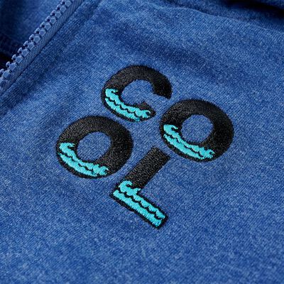 Sweat-shirt à capuche fermeture éclair enfants bleu foncé mélangé 92