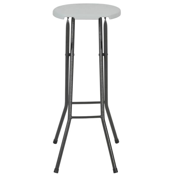 vidaXL Tabourets de bar pliables lot de 2 PEHD et acier Blanc