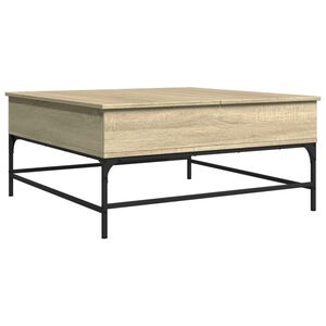 vidaXL Table basse ch&ecirc;ne sonoma 95x95x45 cm bois d'ing&eacute;nierie et m&eacute;tal