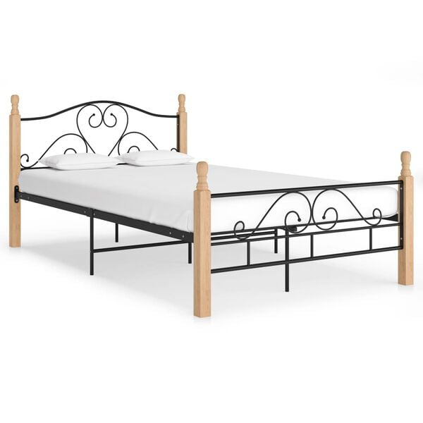 vidaXL Cadre de lit sans matelas noir m&eacute;tal 120x200 cm