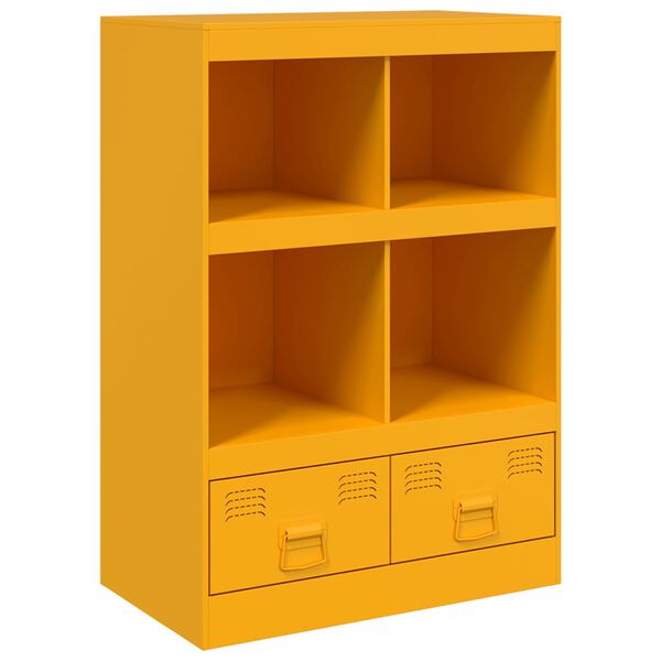 vidaXL Buffet jaune moutarde 67x39x95 cm acier