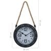 vidaXL Horloge murale avec corde Noir 20 cm M&eacute;tal et MDF