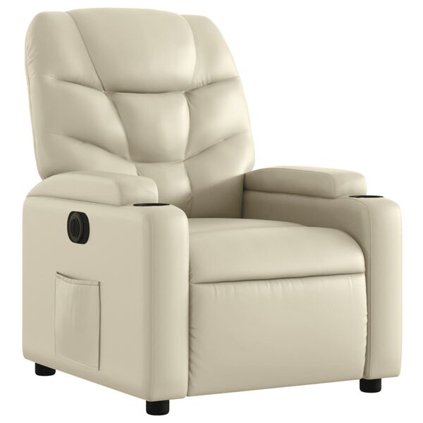 vidaXL Fauteuil inclinable électrique Crème Similicuir