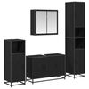 vidaXL Ensemble de mobilier de salle de bain 4 pcs Ch&ecirc;ne noir