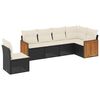 vidaXL Salon de jardin 6 pcs avec coussins noir r&eacute;sine tress&eacute;e
