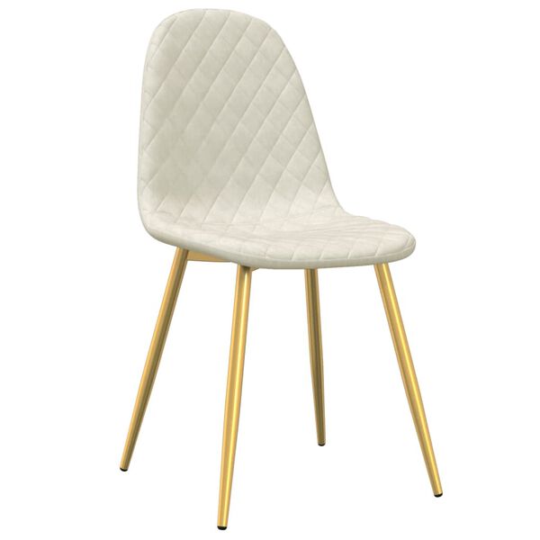 vidaXL Chaises à manger lot de 2 crème velours