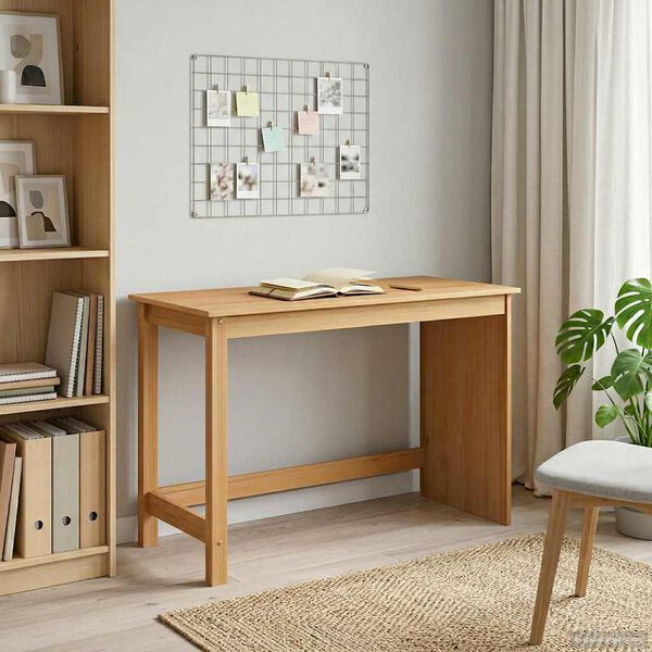vidaXL Bureau Marron miel 112 x 50 x 75 cm Bois de Pin Massif