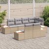 vidaXL Ensemble de canap&eacute; de jardin 7 pcs Beige et Gris clair