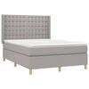 vidaXL Sommier &agrave; lattes de lit avec matelas Gris clair 140x190cm Tissu