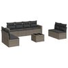 vidaXL Salon de jardin 9 pcs avec coussins gris r&eacute;sine tress&eacute;e