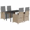 vidaXL Ensemble &agrave; manger de jardin avec coussins 5pcs Beige poly rotin