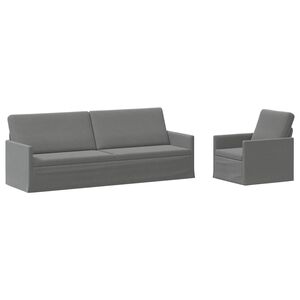 vidaXL Ensemble de Canap&eacute;s 2 pcs Gris fonc&eacute; Velours (V)