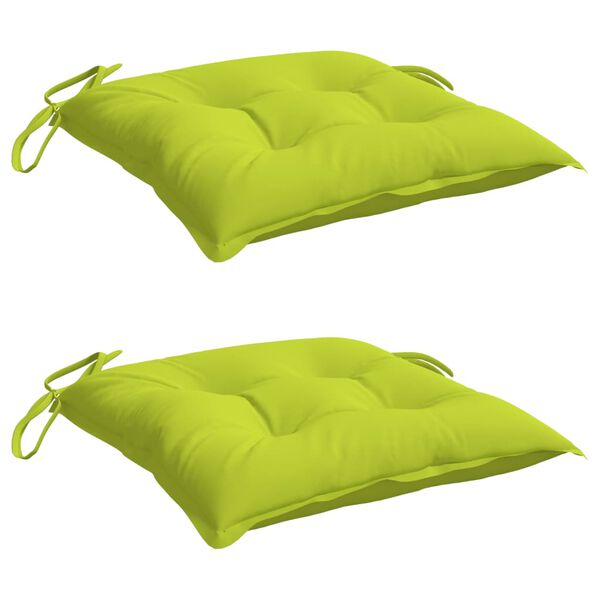 vidaXL Coussins de chaise lot de 2 vert brillant 50x50x7 cm