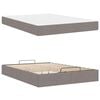 vidaXL Cadre de lit avec matelas avec matelas 2 pcs Taupe tissu