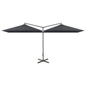 vidaXL Parasol de jardin double avec m&acirc;t en acier anthracite 600x300cm