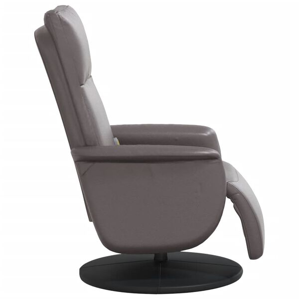 vidaXL Fauteuil inclinable de massage repose-pieds gris similicuir