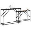 vidaXL Table console 2 pcs Chêne noir 100 x 28 x 75 cm