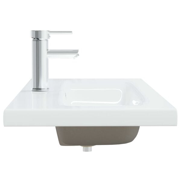 vidaXL Lavabo encastré avec robinet 101x39x18 cm Céramique Blanc