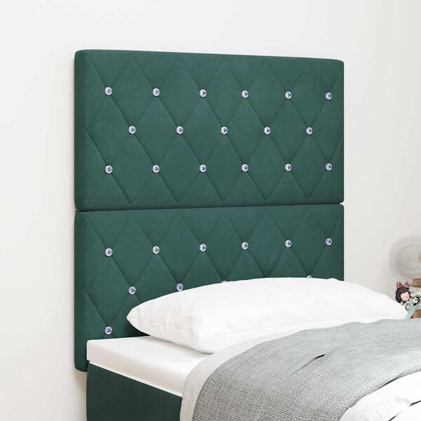 vidaXL Tête de lit LED avec tête de lit Vert foncé 80 cm Polyester