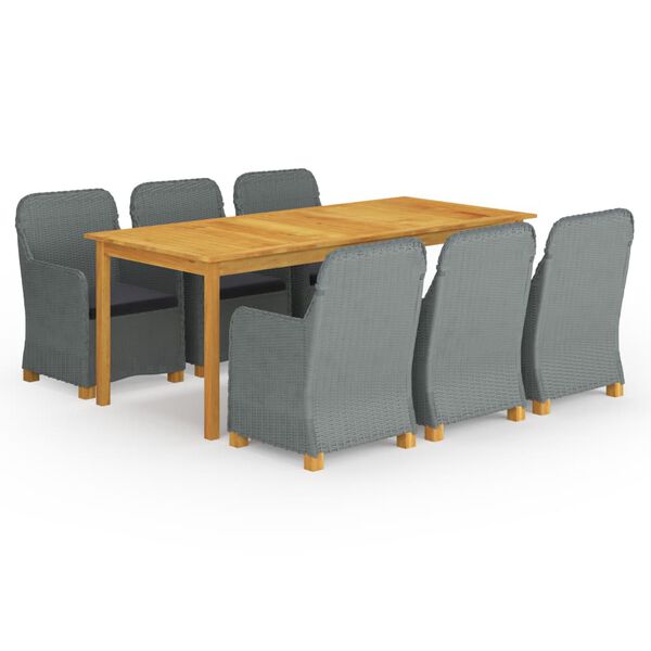 vidaXL Ensemble à manger de jardin 9 pcs Gris clair