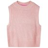 Gilet pull-over tricot&eacute; pour enfants rose clair 116