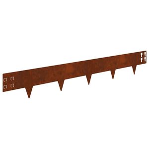 vidaXL Bordure de Pelouse 10 pc 100 x 15 cm Acier Rouill&eacute;