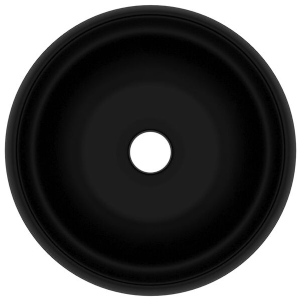 vidaXL Lavabo rond de luxe Noir mat 40x15 cm C&eacute;ramique