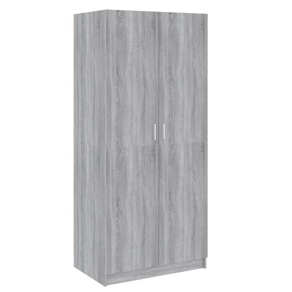 vidaXL Garde-robe Sonoma gris 80x52x180 cm Bois d'ing&eacute;nierie