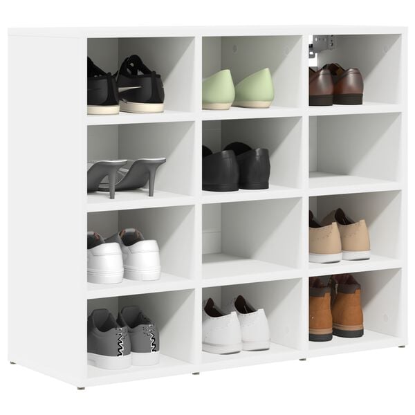 vidaXL Cabinet &agrave; chaussures Blanc 77,5 x 30 x 67 cm Bois d'ing&eacute;nierie