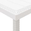 vidaXL Ensemble de salle &agrave; manger pour jardin 5 pcs Blanc Rattan Polt