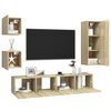 vidaXL Ensemble de meuble TV 5 pcs Ch&ecirc;ne sonoma Bois d'ing&eacute;nierie