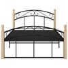 vidaXL Cadre de lit sans matelas noir m&eacute;tal bois ch&ecirc;ne 120x200 cm