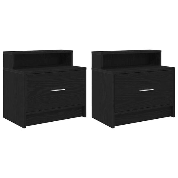vidaXL Tables de chevet avec tiroir 2 pcs chêne noir 51x31x47 cm