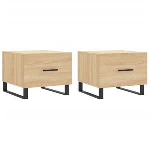 vidaXL Tables basses 2 pcs ch&ecirc;ne sonoma 50x50x40 cm bois d'ing&eacute;nierie