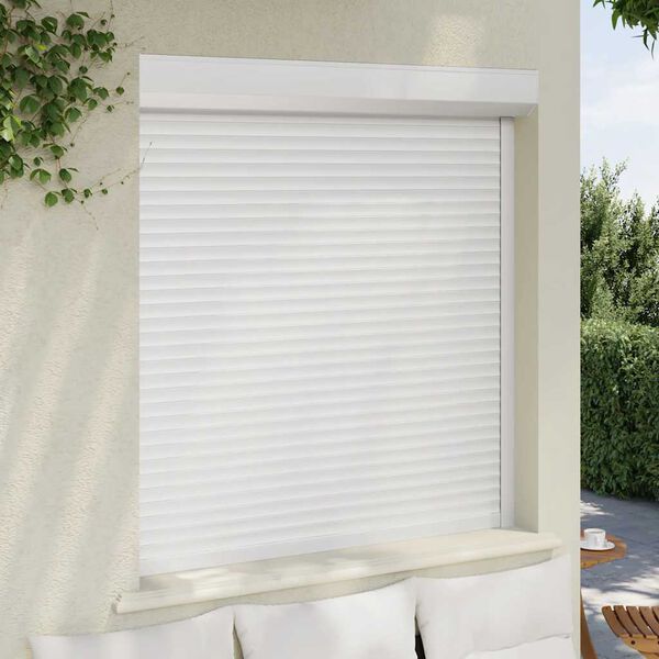 vidaXL Volet roulant aluminium 130x140 cm blanc