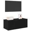 vidaXL Meuble TV mural Ch&ecirc;ne noir 80 x 35 x 31 cm Bois d'ing&eacute;nierie