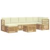 vidaXL Ensemble de canap&eacute;s d'ext&eacute;rieur 8 pc Blanc et cr&egrave;me Polyester