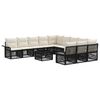 vidaXL Ensemble de canap&eacute; de jardin 12 pcs Noir polyrotin