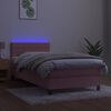 vidaXL Sommier &agrave; lattes de lit avec matelas et LED Rose 100x200 cm